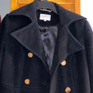 Black mid length skirt peacoat beautiful style